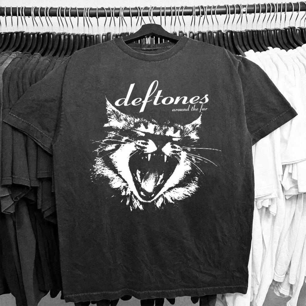 Black Deftones Around The Fur Cat Tee